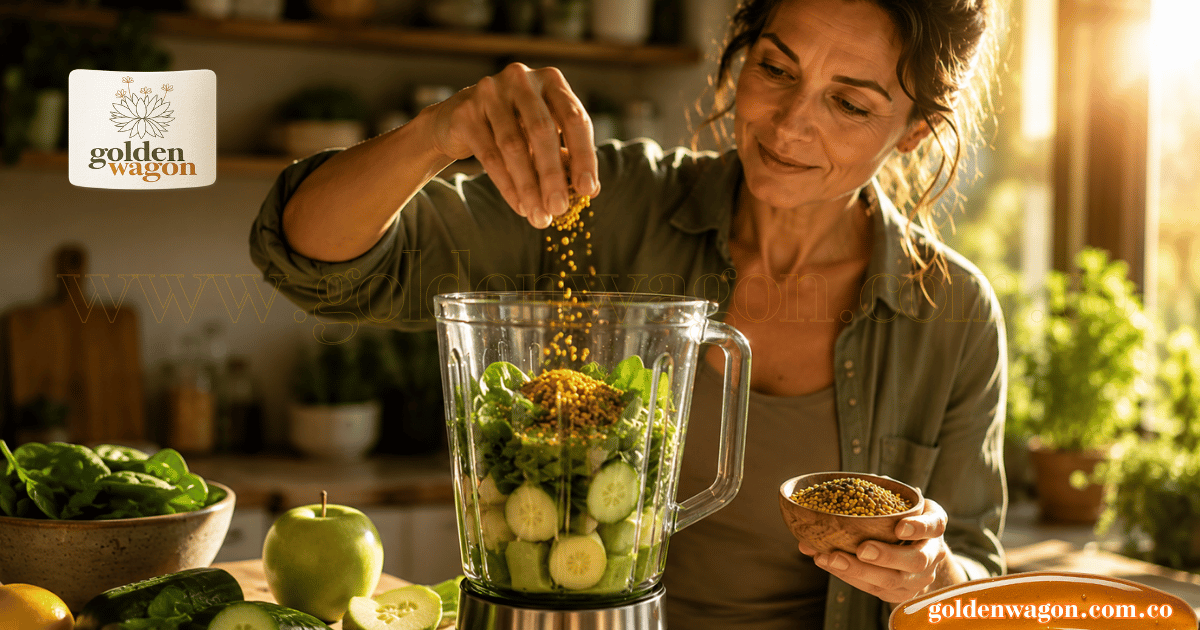 🥤 Polen en batidos verdes: Potencia tu detox matutino